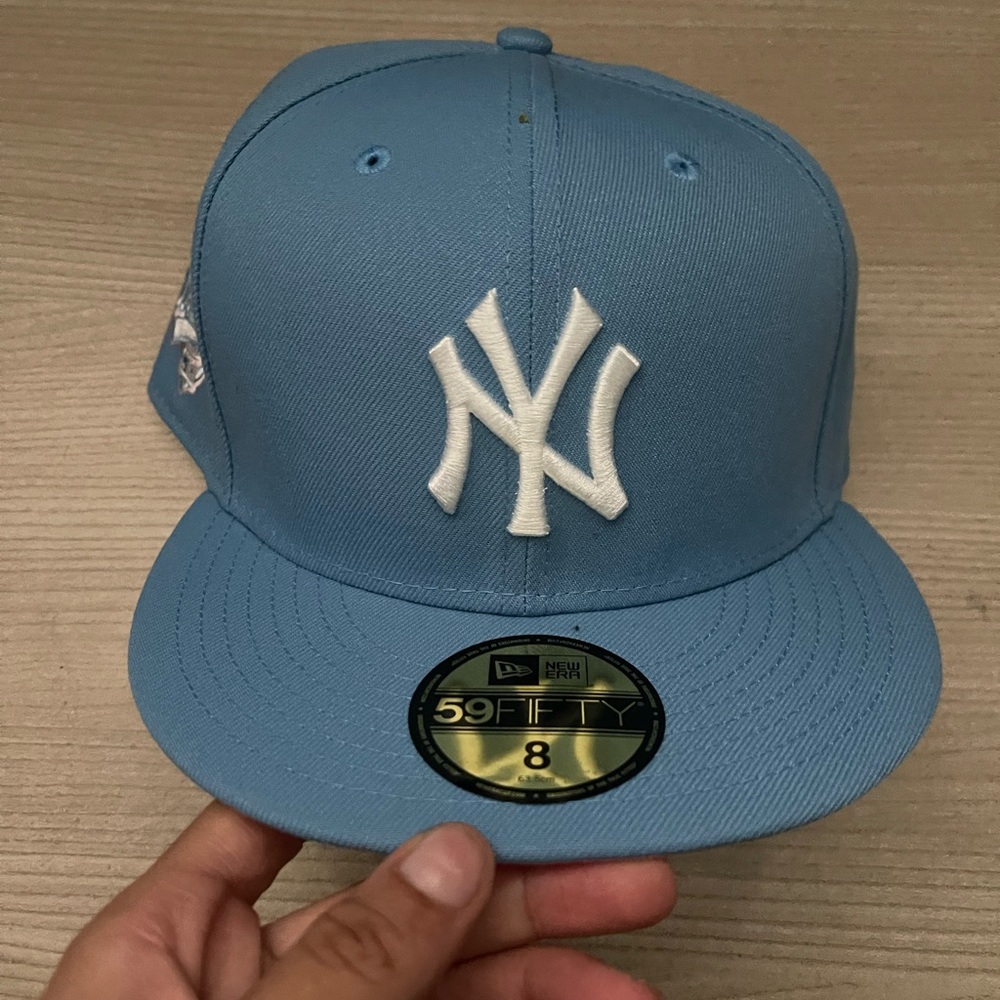 NY Blue Fitted w Pink Brim
